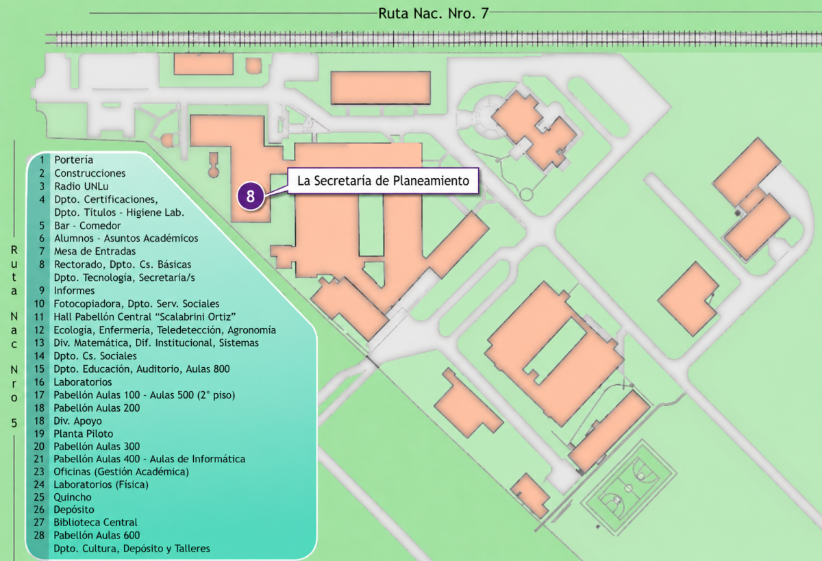 Mapa del Campus Universitario UNLu